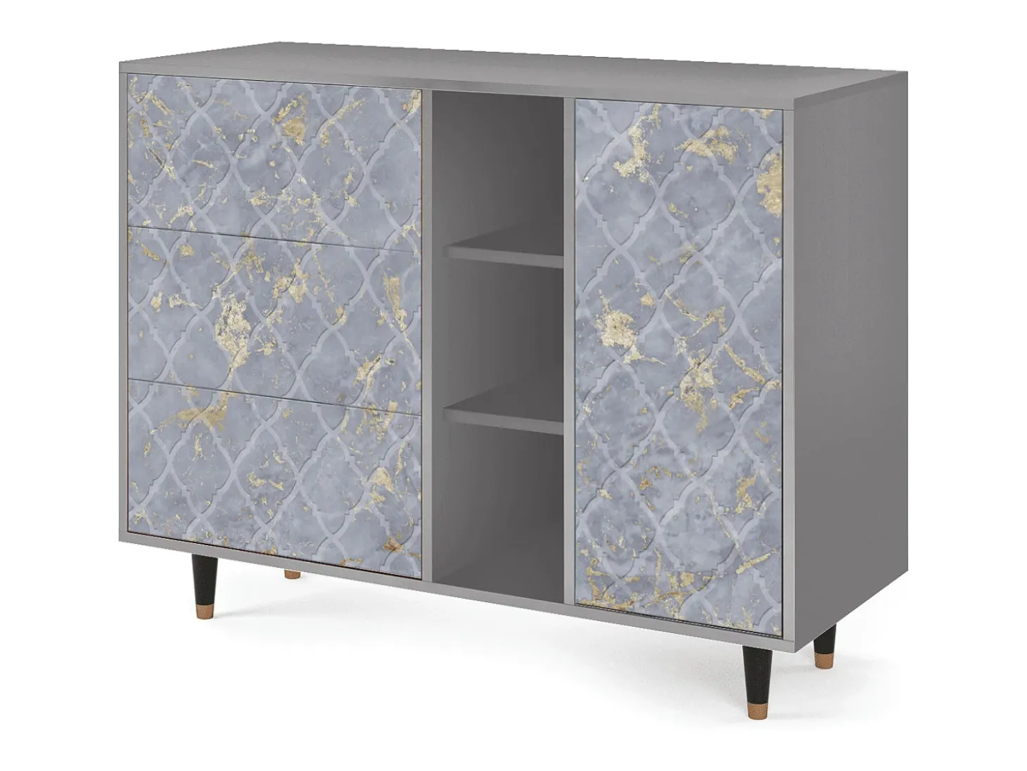 Aparador - 125x98x48 cm - BS2 - Golden Smoke, Gris