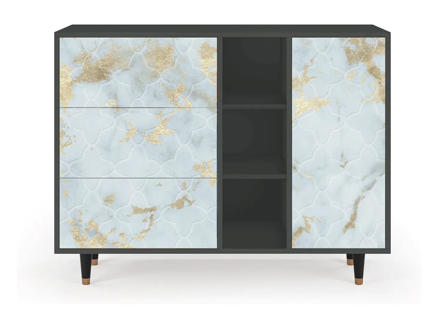 Aparador - 125x98x48 cm - BS2 - Golden Waves, Antracita