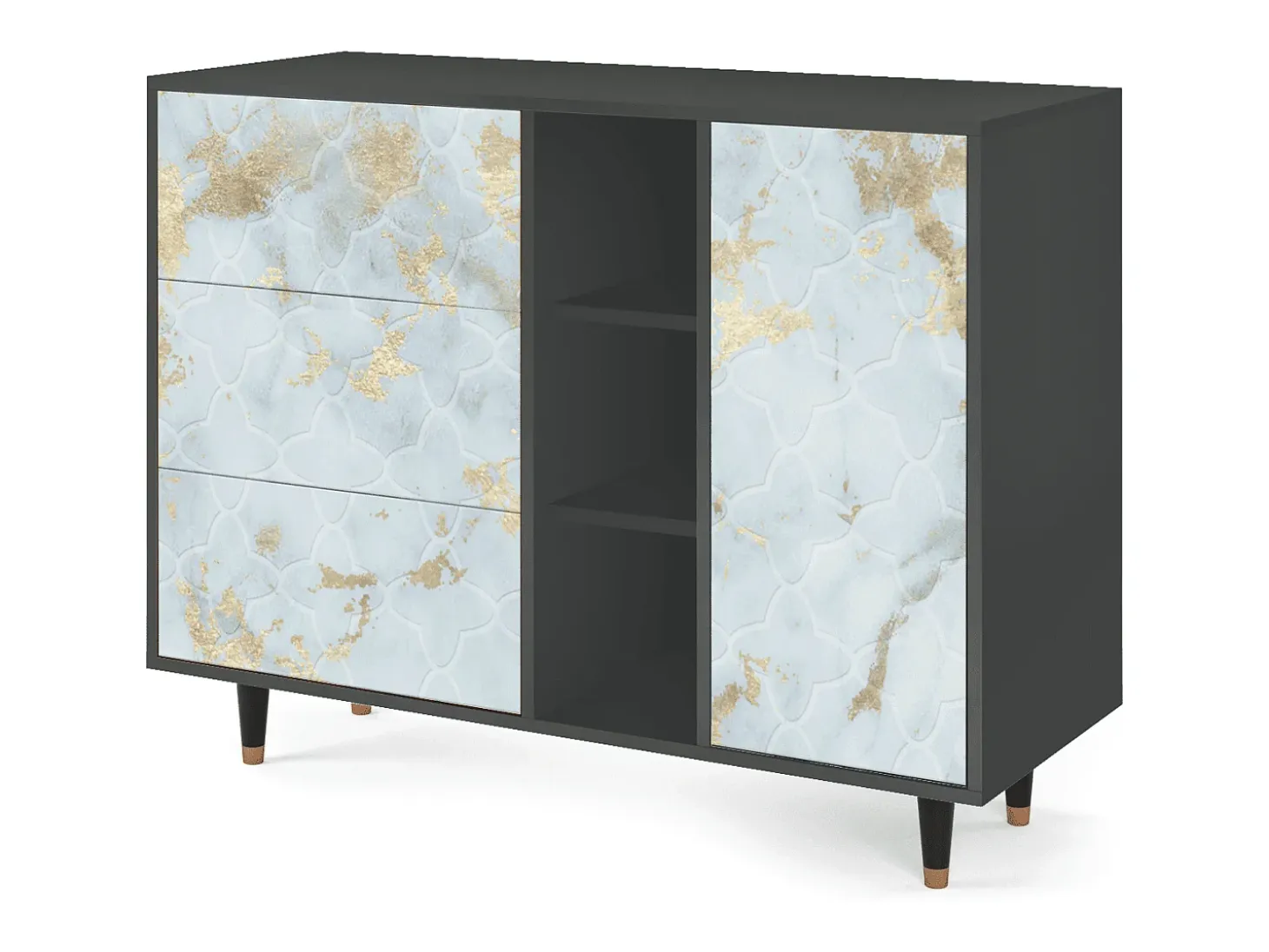 Aparador - 125x98x48 cm - BS2 - Golden Waves, Antracita