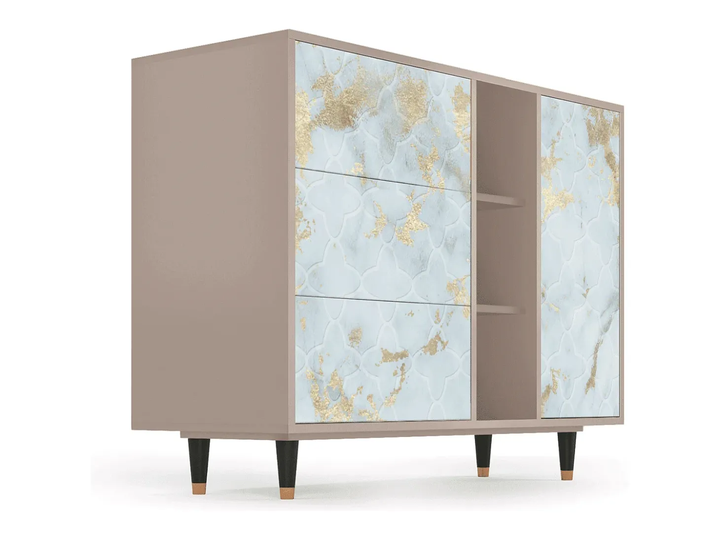Aparador - 125x98x48 cm - BS2 - Golden Waves, Latte