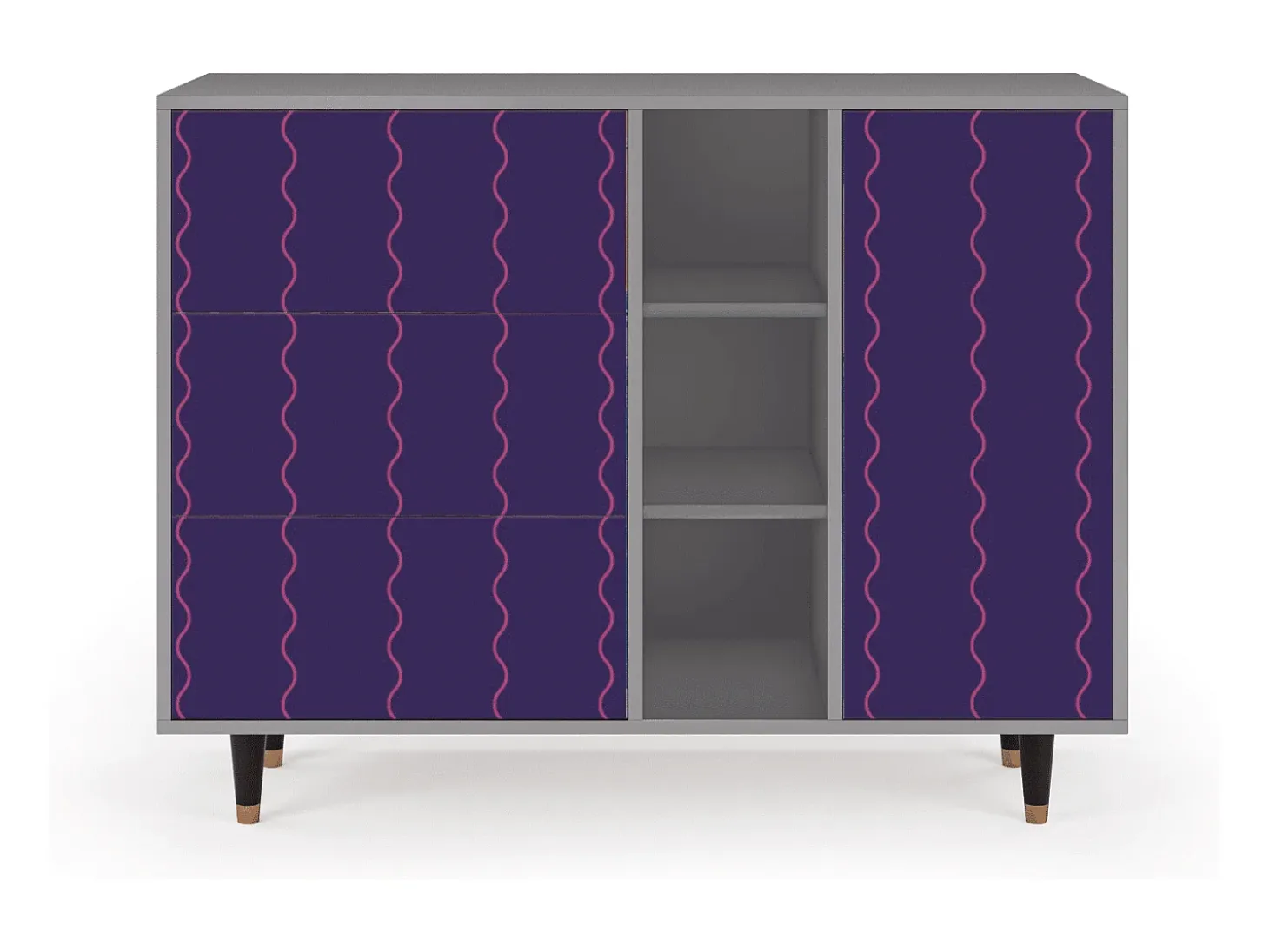 Aparador - 125x98x48 cm - BS2 - Grape Maccaroni, Gris