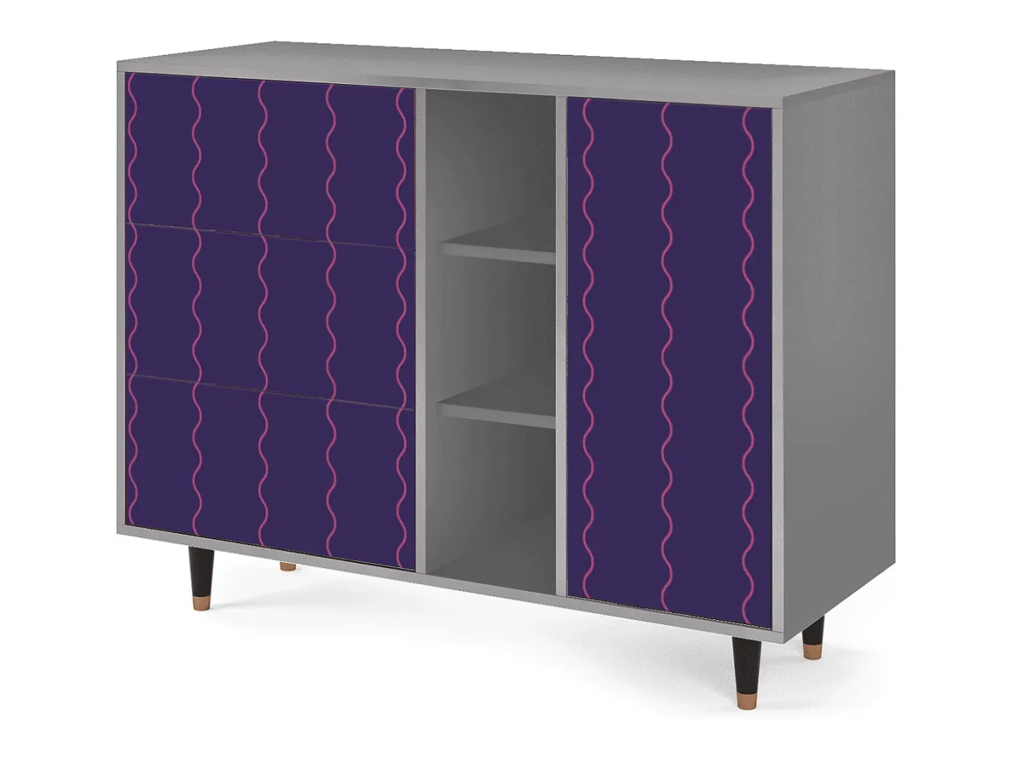 Aparador - 125x98x48 cm - BS2 - Grape Maccaroni, Gris