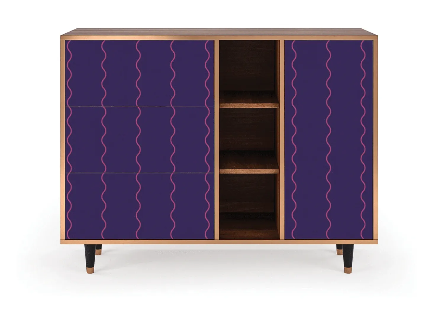Aparador - 125x98x48 cm - BS2 - Grape Maccaroni, Nogal