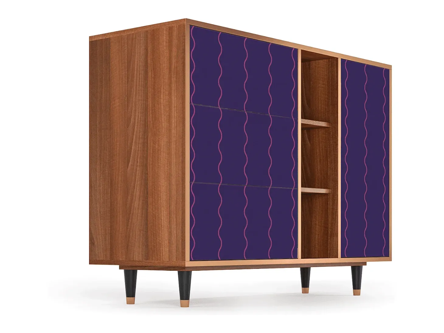 Aparador - 125x98x48 cm - BS2 - Grape Maccaroni, Nogal