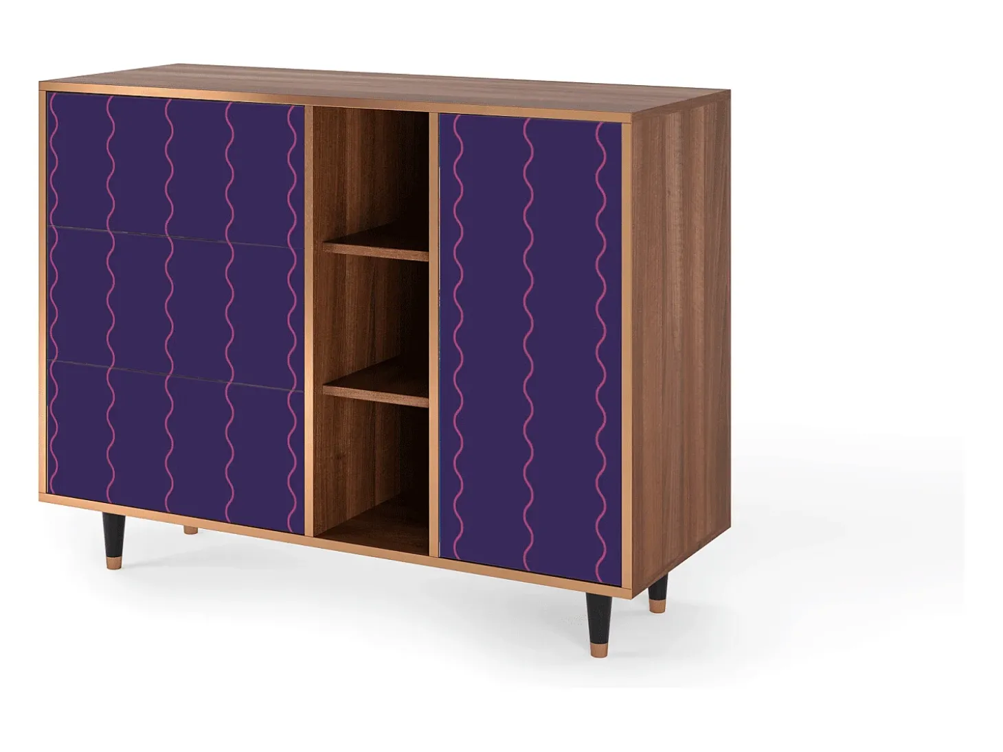 Aparador - 125x98x48 cm - BS2 - Grape Maccaroni, Nogal