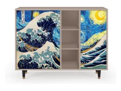 Aparador - 125x98x48 cm - BS2 - Great Wave, Latte