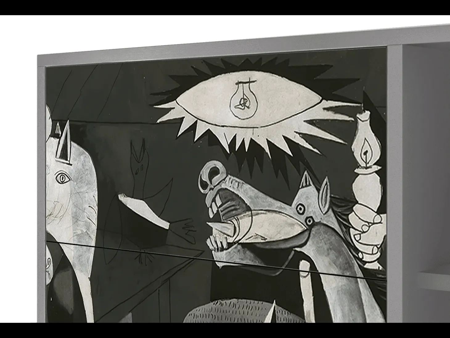 Aparador - 125x98x48 cm - BS2 - Guernica by Picasso, Gris