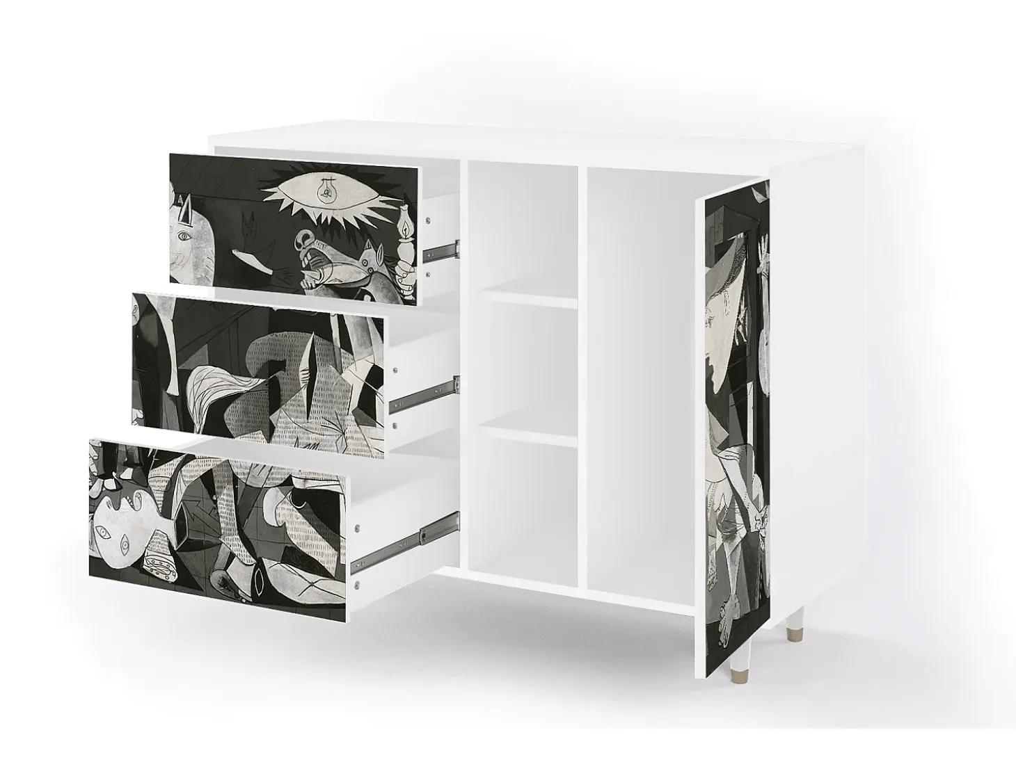 Aparador - 125x98x48 cm - BS2 - Guernica by Picasso, Blanco