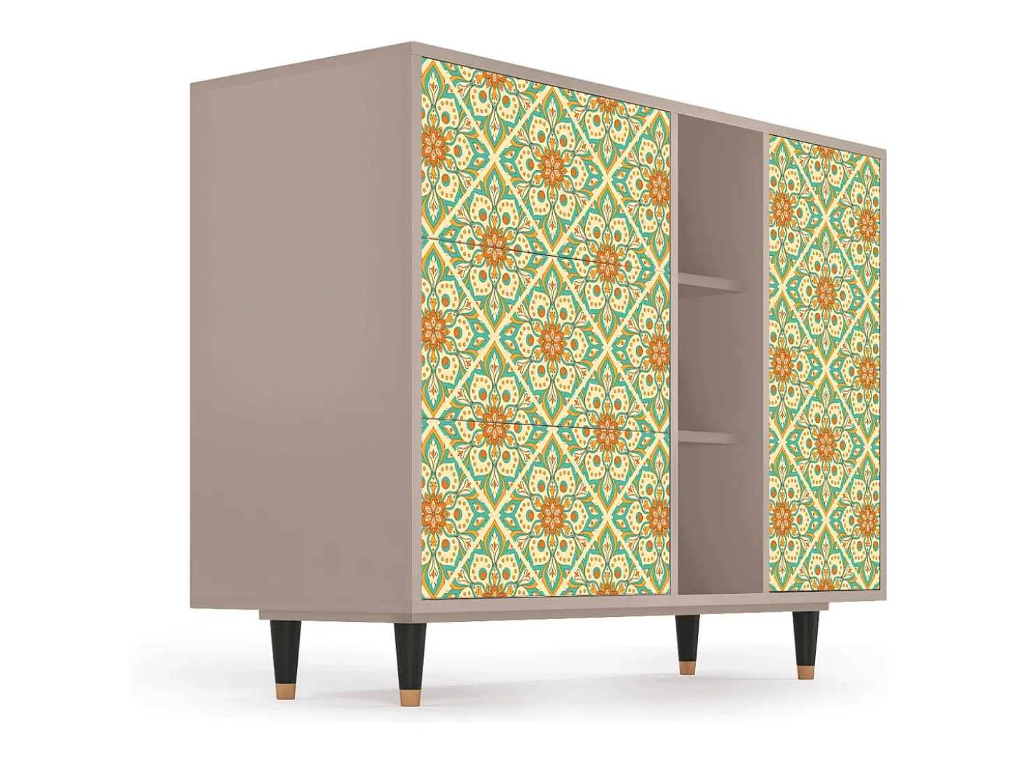 Aparador - 125x98x48 cm - BS2 - Hindu Daisy, Latte