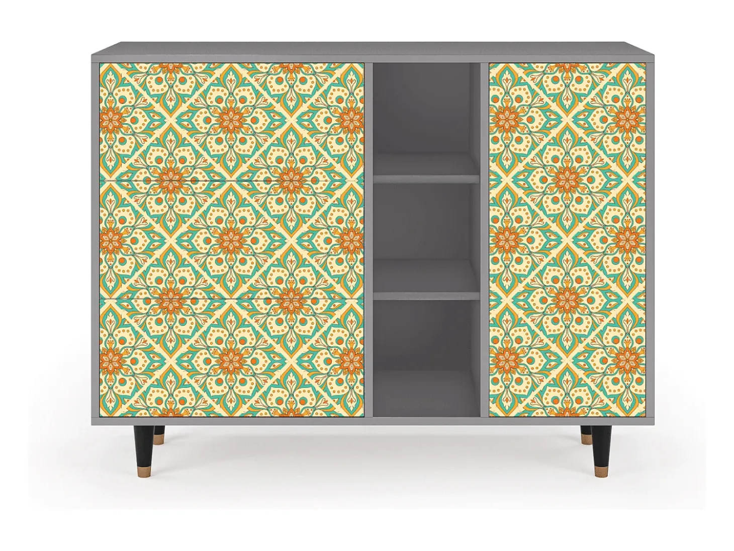 Aparador - 125x98x48 cm - BS2 - Hindu Daisy, Gris