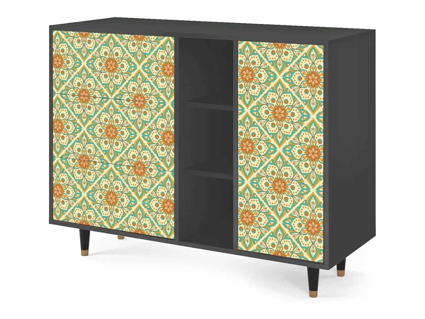Aparador - 125x98x48 cm - BS2 - Hindu Daisy, Antracita