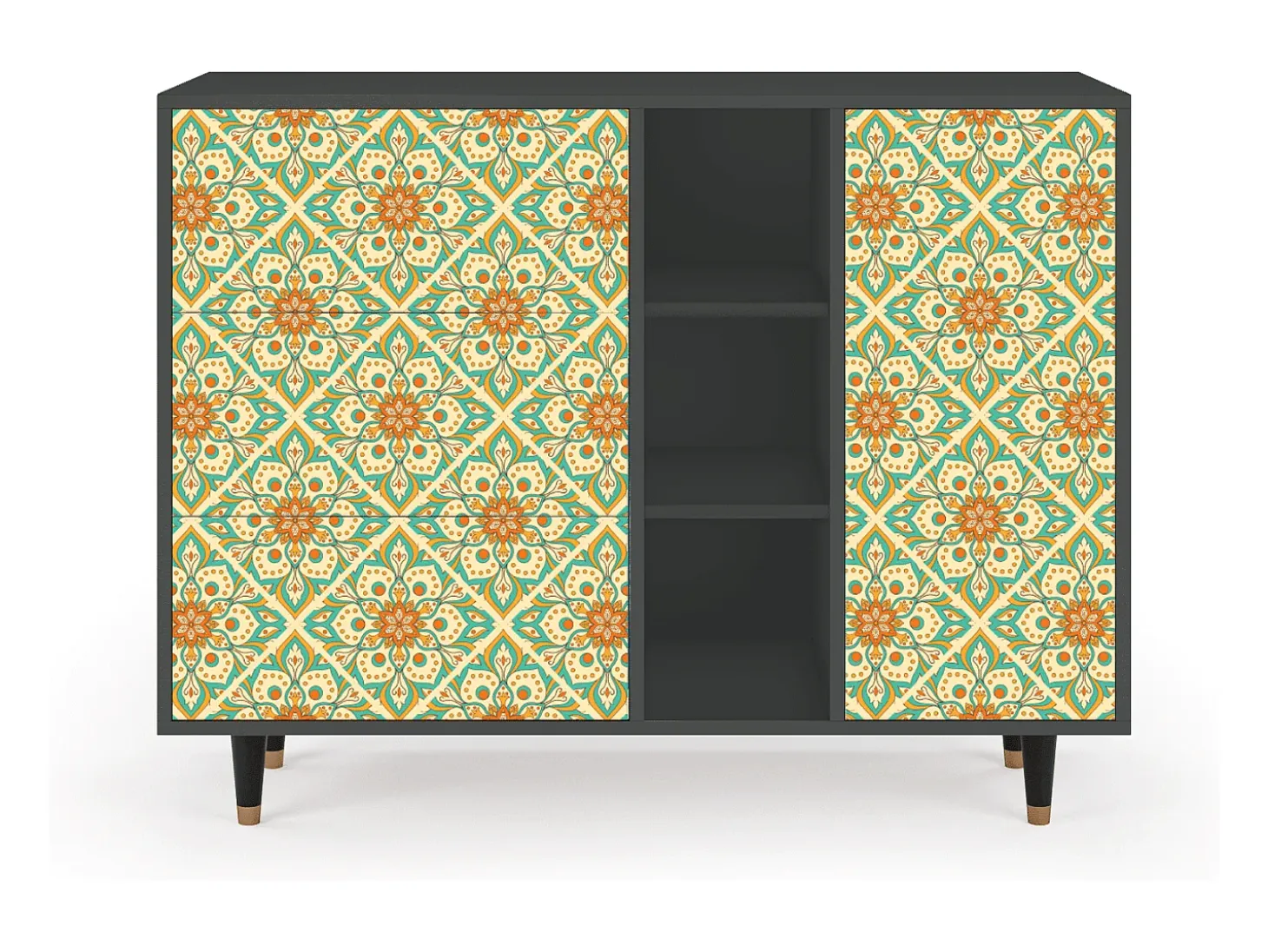 Aparador - 125x98x48 cm - BS2 - Hindu Daisy, Antracita