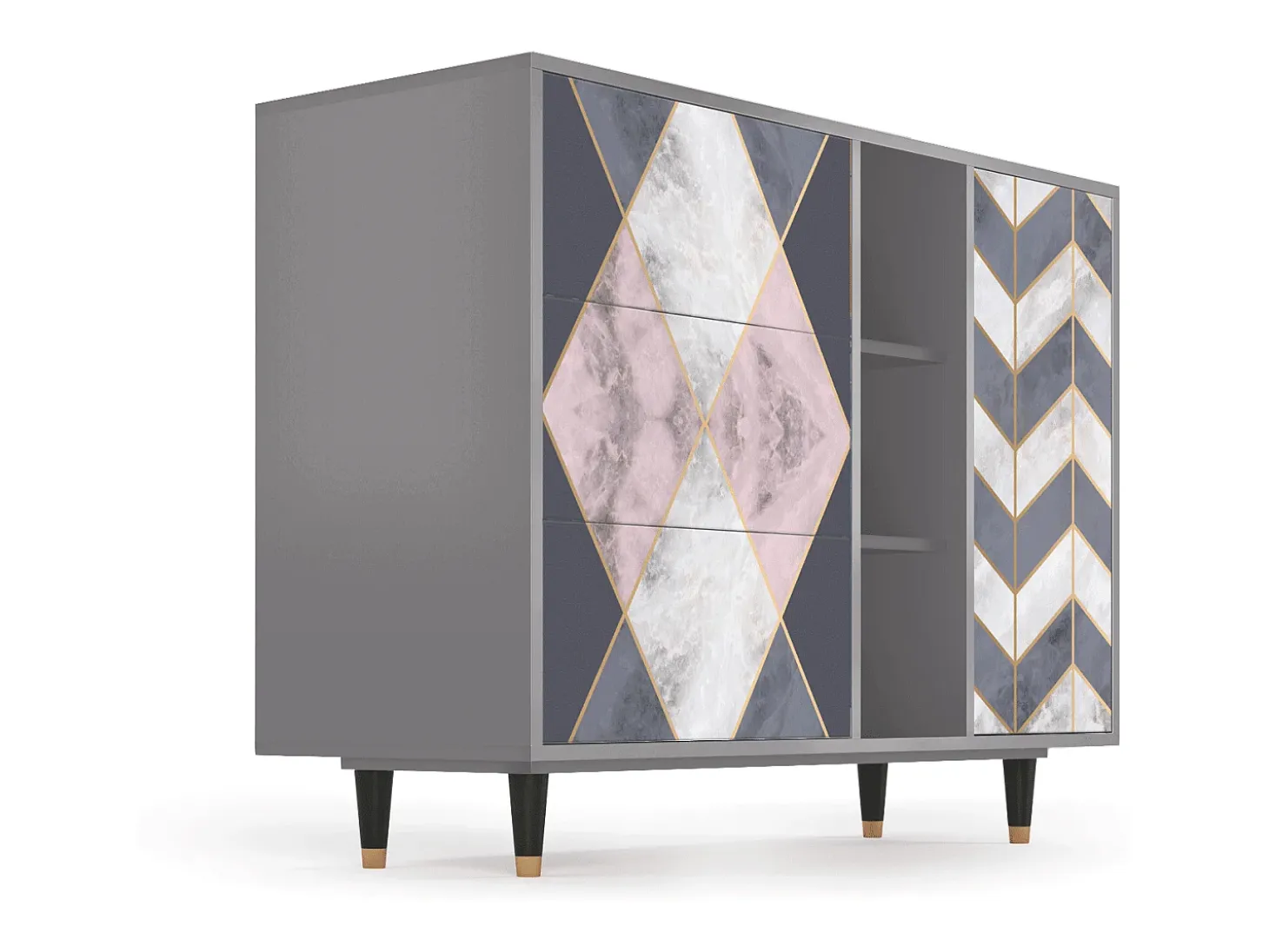 Aparador - 125x98x48 cm - BS2 - Ideal Harmony, Gris