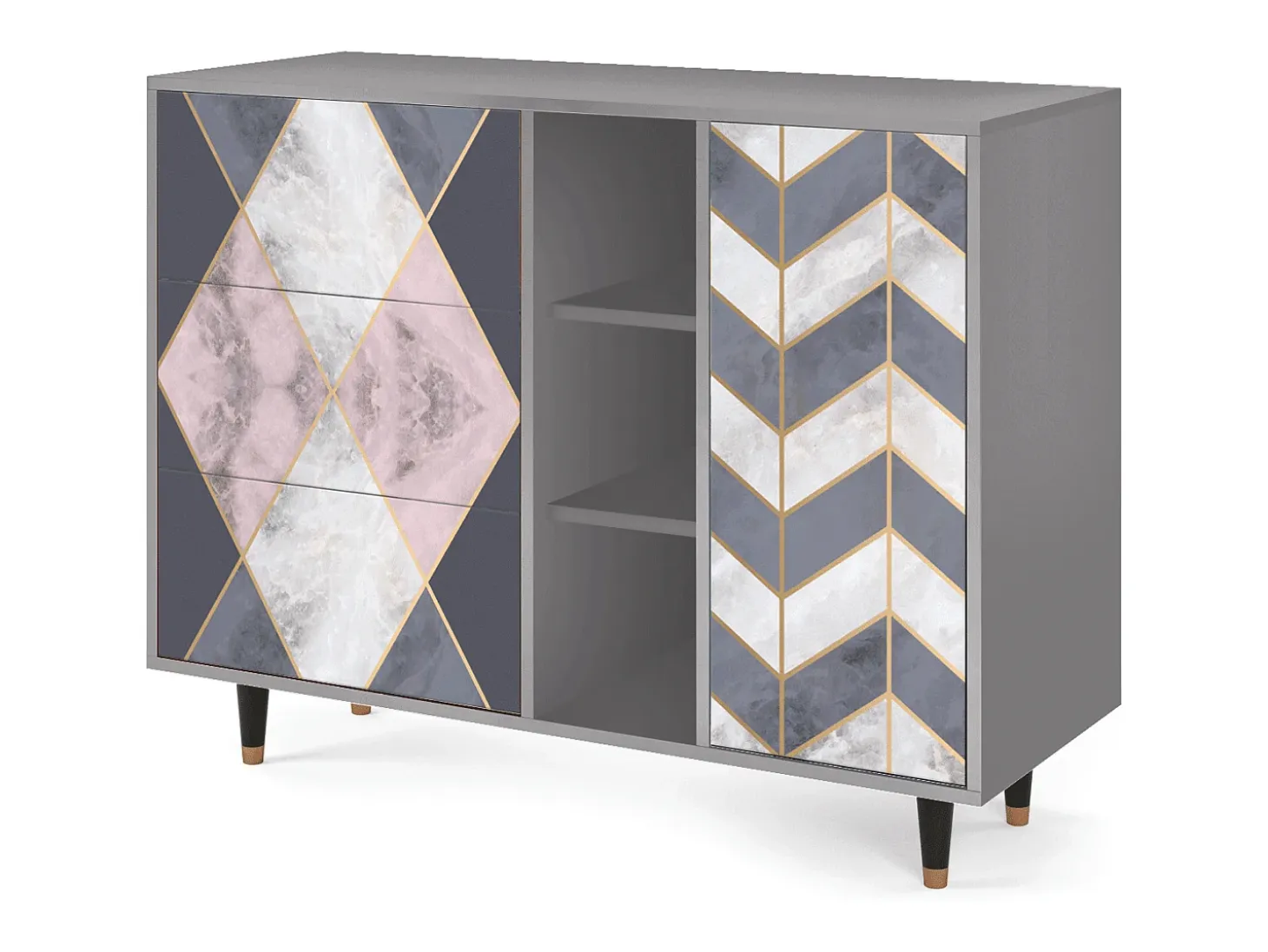 Aparador - 125x98x48 cm - BS2 - Ideal Harmony, Gris