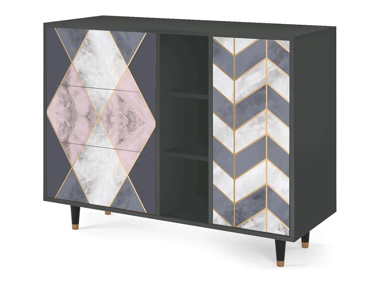 Aparador - 125x98x48 cm - BS2 - Ideal Harmony, Antracita