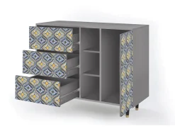 Aparador - 125x98x48 cm - BS2 - Illusory Pattern, Gris