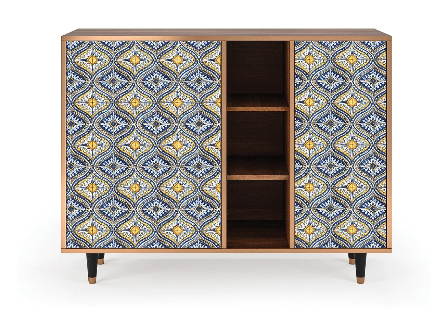 Aparador - 125x98x48 cm - BS2 - Illusory Pattern, Nogal