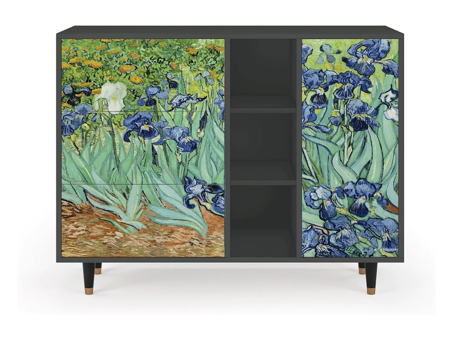 Aparador - 125x98x48 cm - BS2 - Irises , Antracita