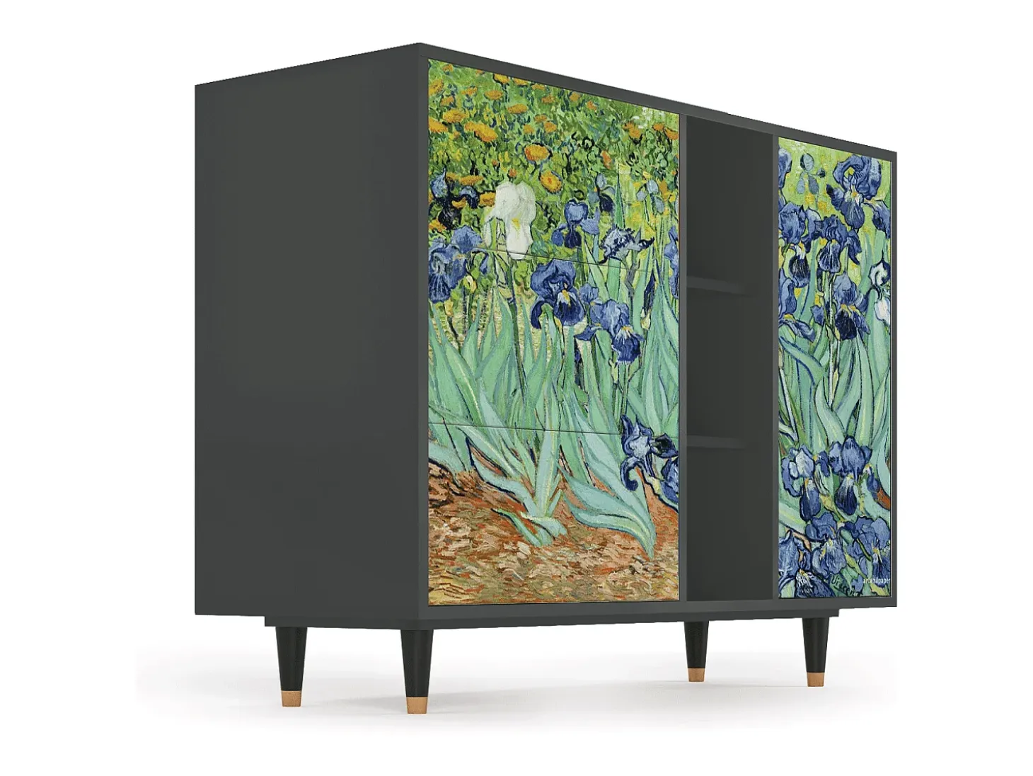 Aparador - 125x98x48 cm - BS2 - Irises , Antracita