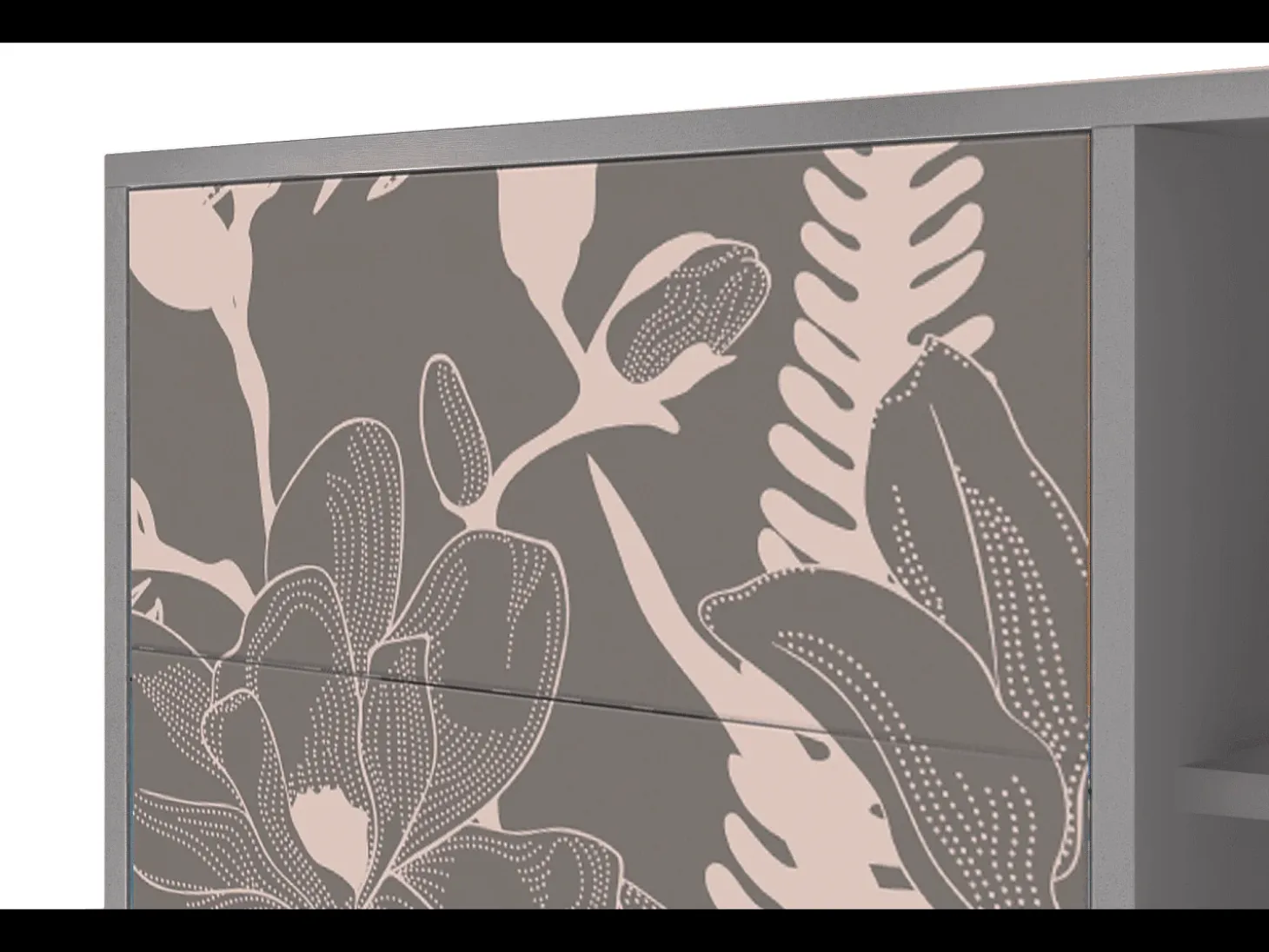 Aparador - 125x98x48 cm - BS2 - Issabelline Flower, Gris