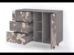 Aparador - 125x98x48 cm - BS2 - Issabelline Flower, Gris