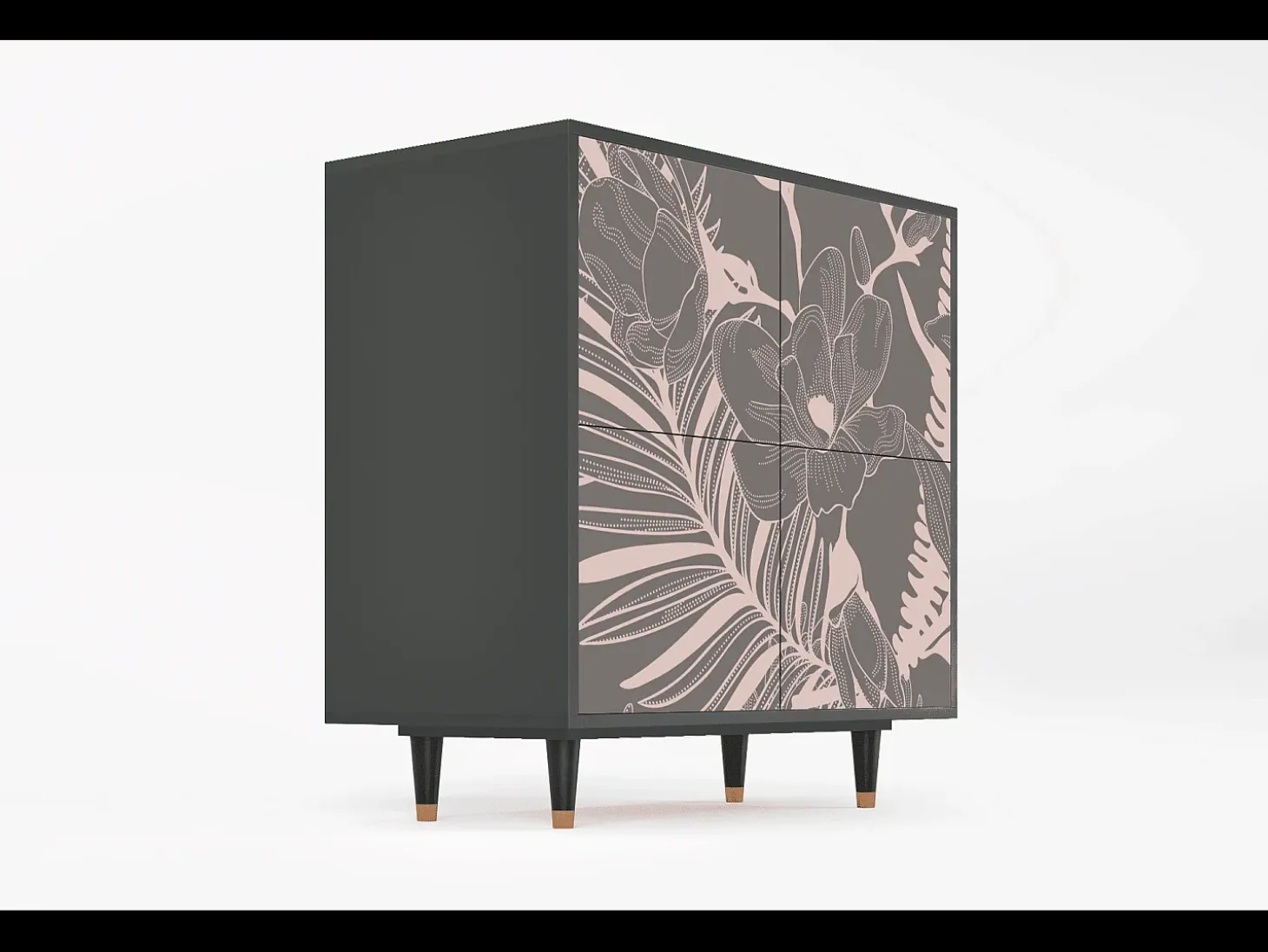 Aparador - 94x96x48 cm - BS3 - Issabelline Flower, Antracita