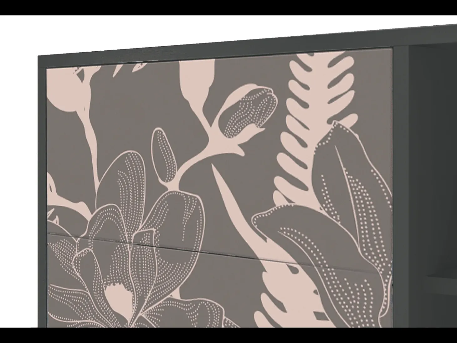 Aparador - 125x98x48 cm - BS2 - Issabelline Flower, Antracita