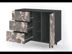 Aparador - 125x98x48 cm - BS2 - Issabelline Flower, Antracita