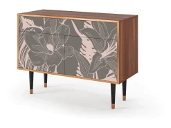 Aparador - 115x85x48 cm - BS4 - Issabelline Flower, Nogal
