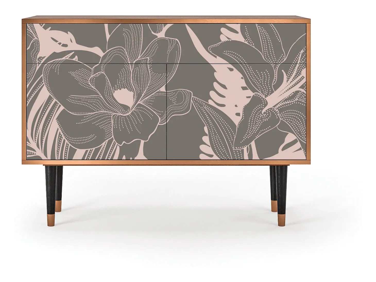 Aparador - 115x85x48 cm - BS4 - Issabelline Flower, Nogal