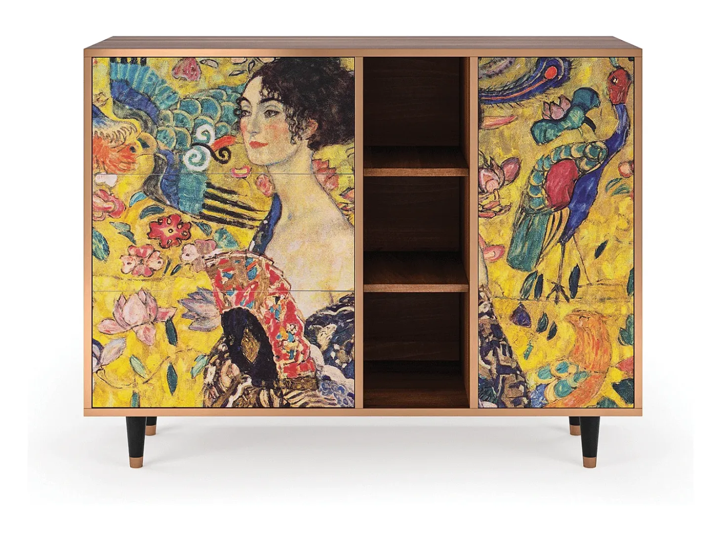 Aparador - 125x98x48 cm - BS2 - Lady with Fan by Klimt, Nogal