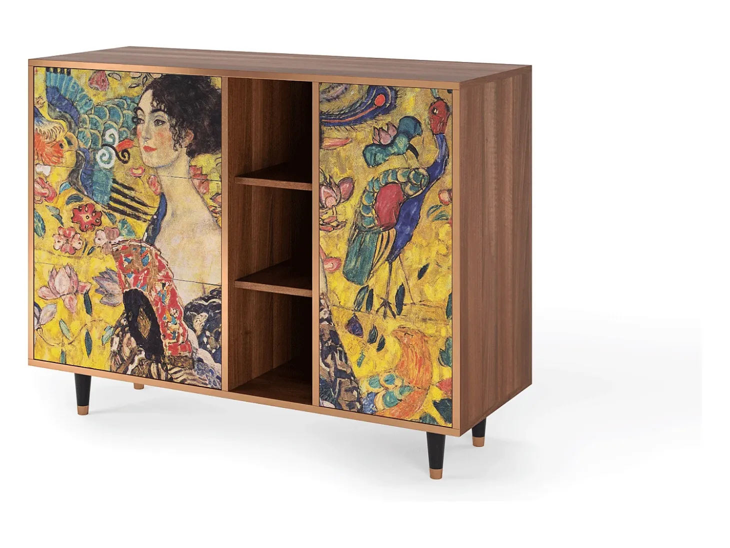 Aparador - 125x98x48 cm - BS2 - Lady with Fan by Klimt, Nogal