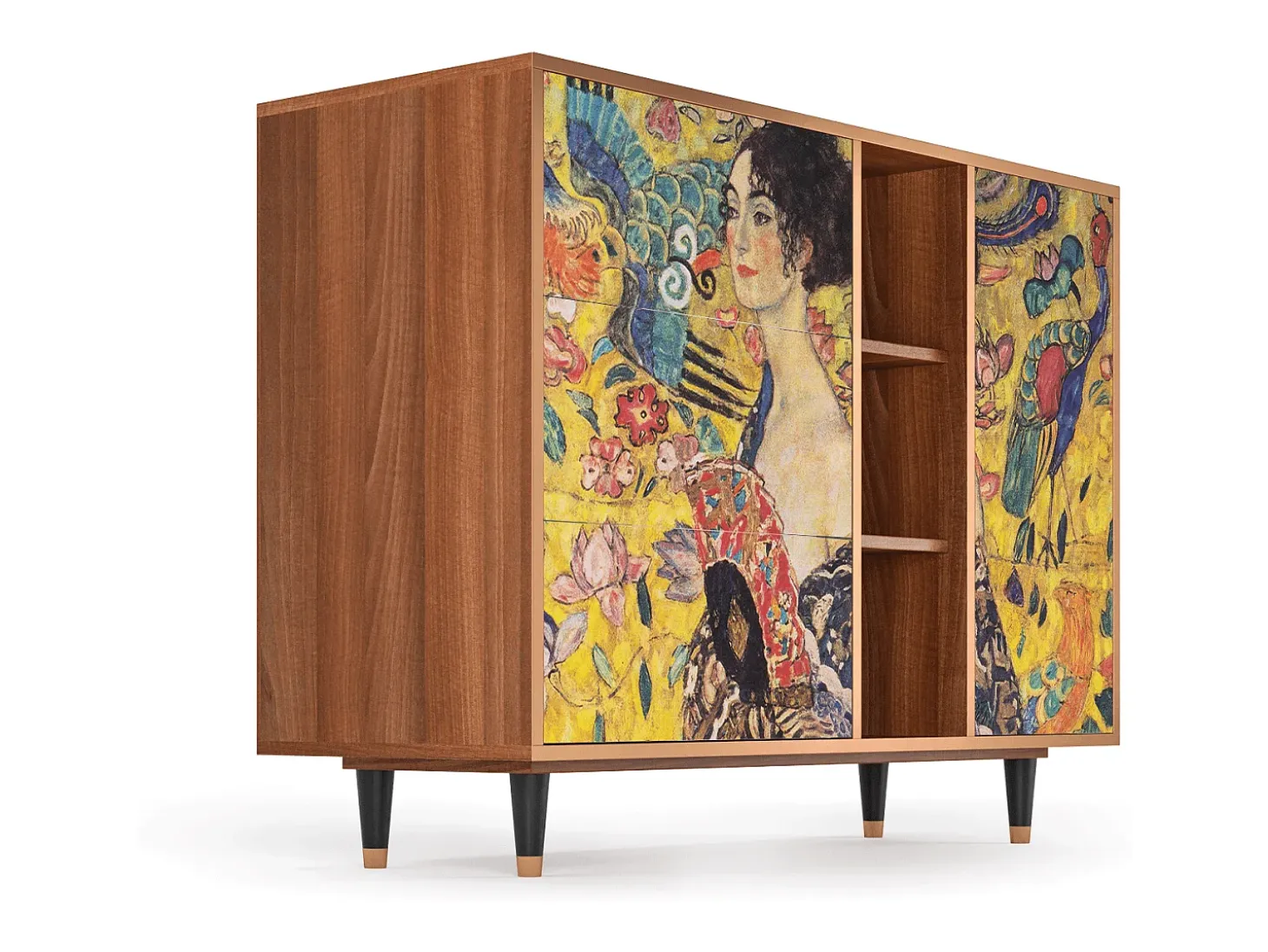 Aparador - 125x98x48 cm - BS2 - Lady with Fan by Klimt, Nogal