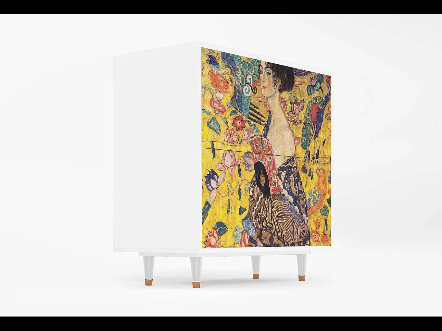 Aparador - 94x96x48 cm - BS3 - Lady with Fan by Klimt, Blanco