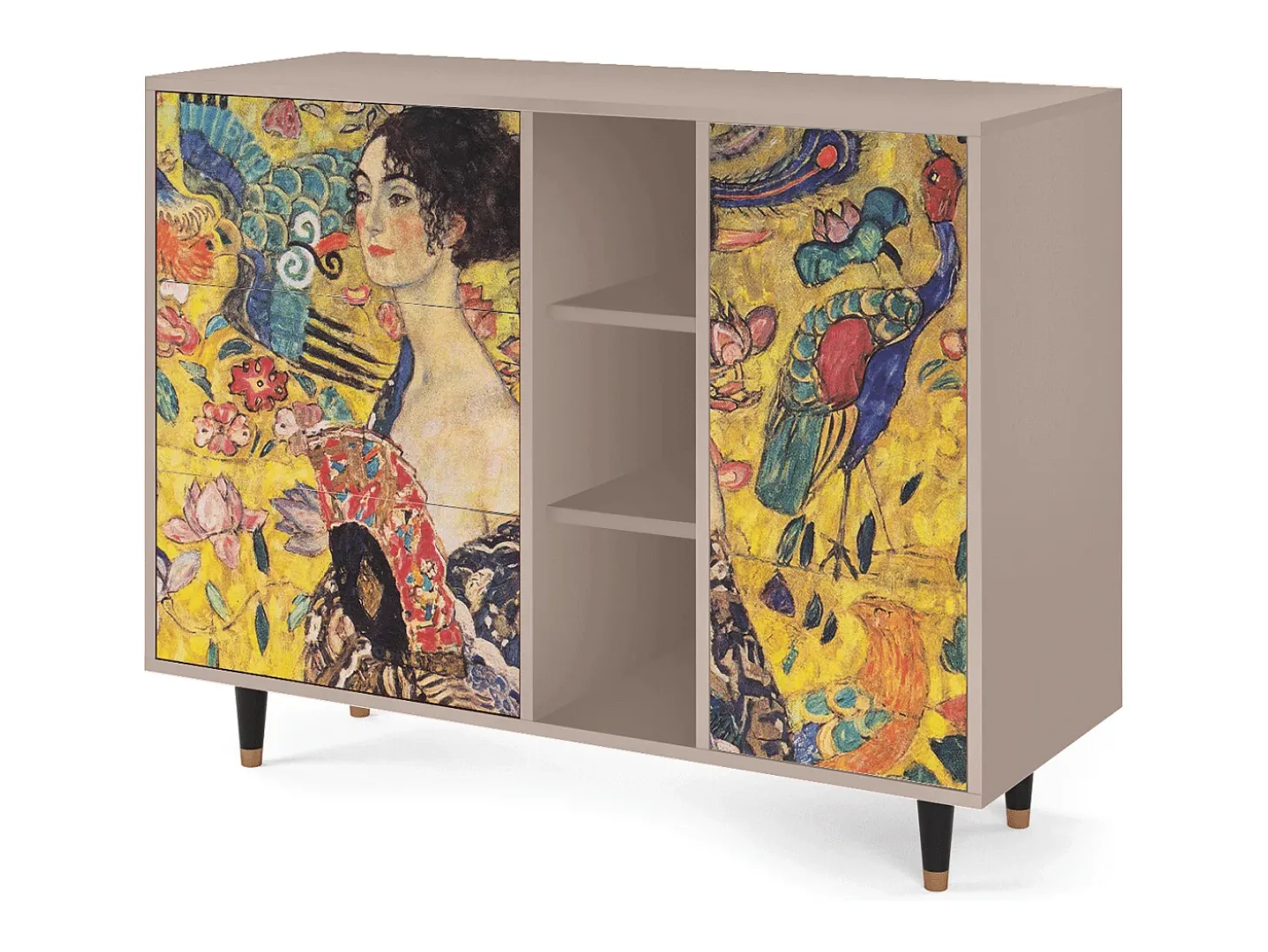 Aparador - 125x98x48 cm - BS2 - Lady with Fan by Klimt, Latte
