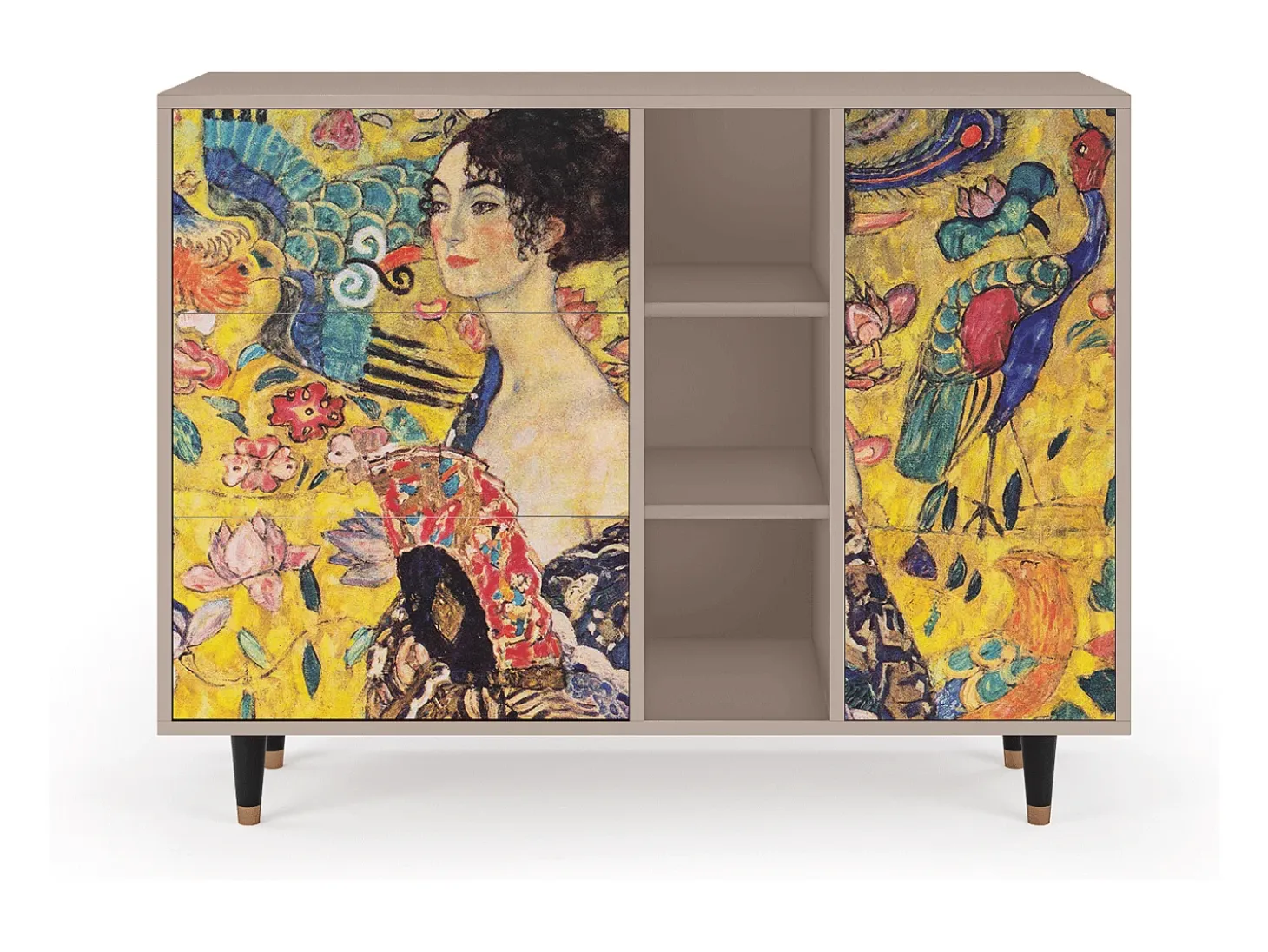 Aparador - 125x98x48 cm - BS2 - Lady with Fan by Klimt, Latte