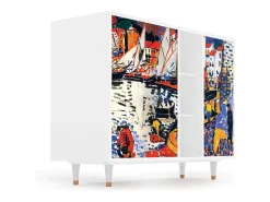 Aparador - 125x98x48 cm - BS2 - Le Séchage des voiles , Blanco