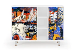 Aparador - 125x98x48 cm - BS2 - Le Séchage des voiles , Blanco