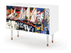 Aparador - 115x85x48 cm - BS4 - Le Séchage des voiles , Blanco