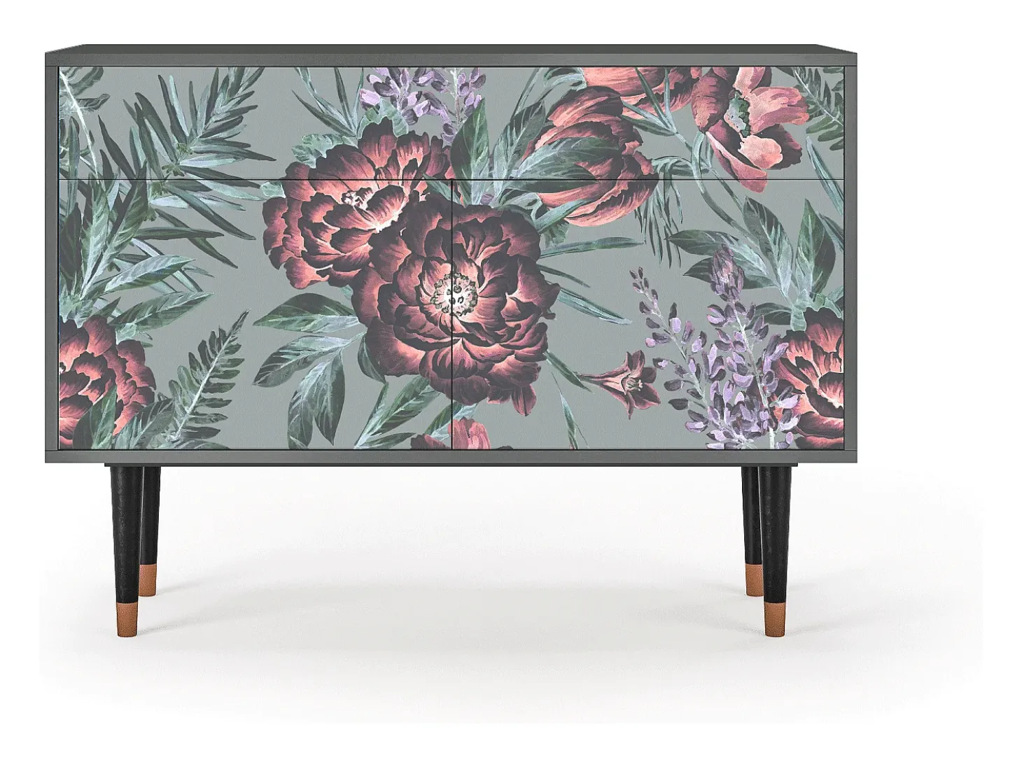 Aparador - 115x85x48 cm - BS4 - Light Peonies, Antracita