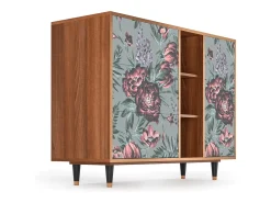 Aparador - 125x98x48 cm - BS2 - Light Peonies, Nogal
