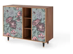 Aparador - 125x98x48 cm - BS2 - Light Peonies, Nogal