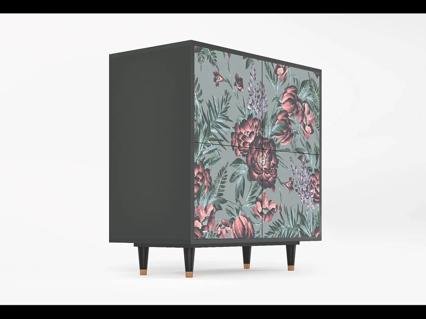Aparador - 94x96x48 cm - BS3 - Light Peonies, Antracita