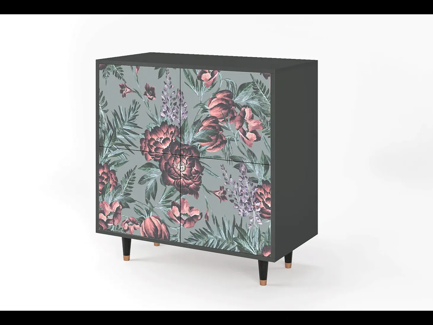 Aparador - 94x96x48 cm - BS3 - Light Peonies, Antracita
