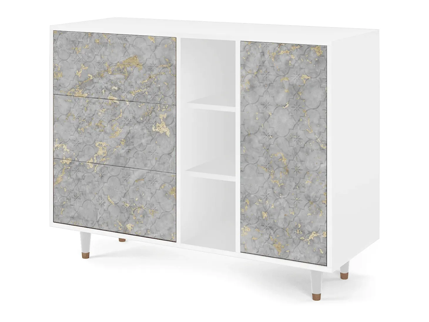Aparador - 125x98x48 cm - BS2 - Mariana Trench, Blanco