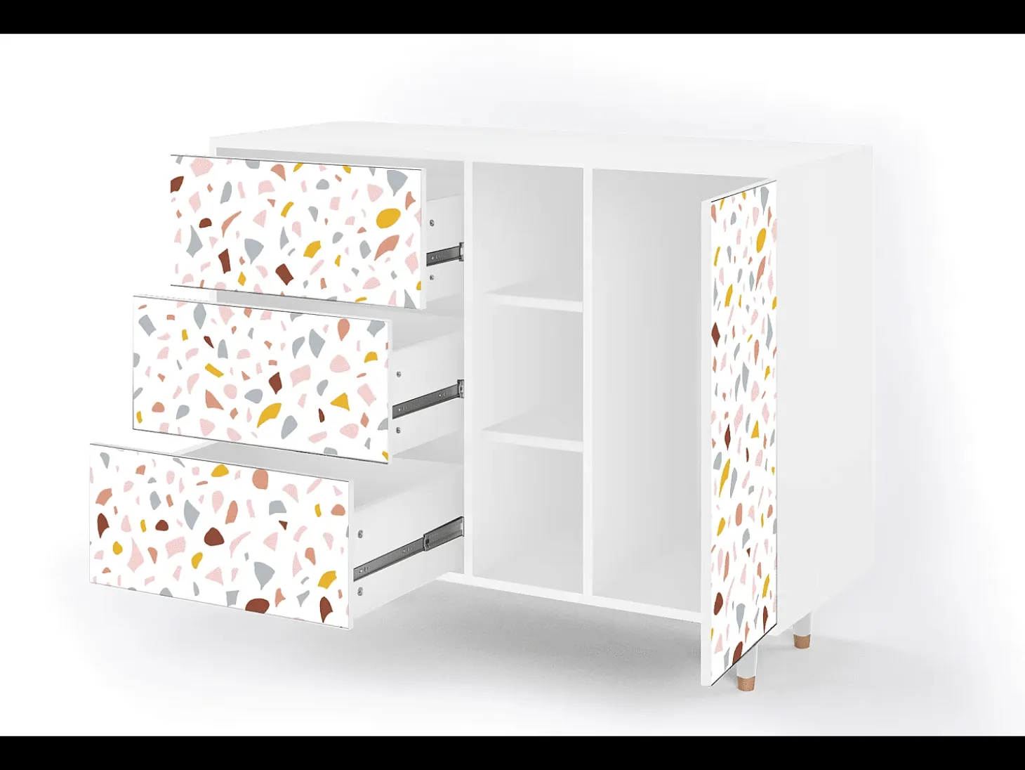 Aparador - 125x98x48 cm - BS2 - Marmelade Cheese, Blanco