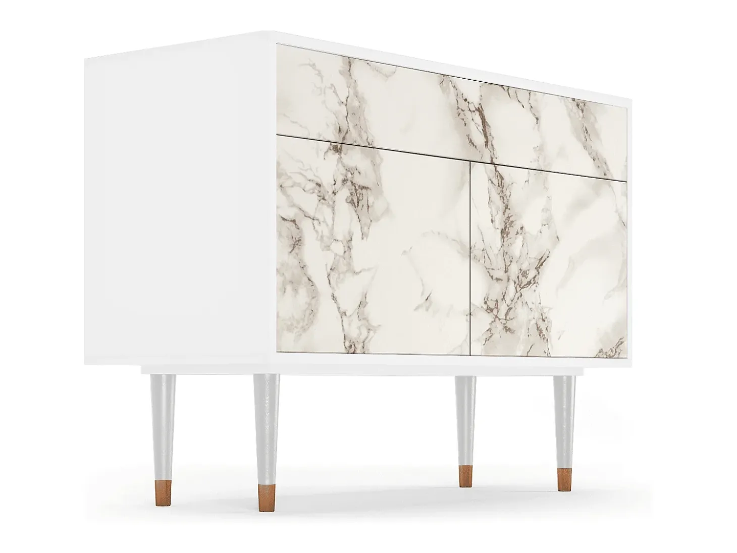 Aparador - 115x85x48 cm - BS4 - Milk Marble, Blanco