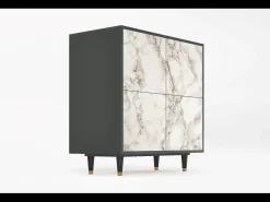 Aparador - 94x96x48 cm - BS3 - Milk Marble, Antracita
