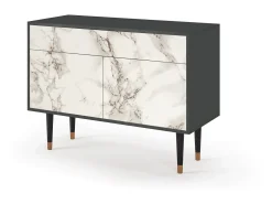Aparador - 115x85x48 cm - BS4 - Milk Marble, Antracita