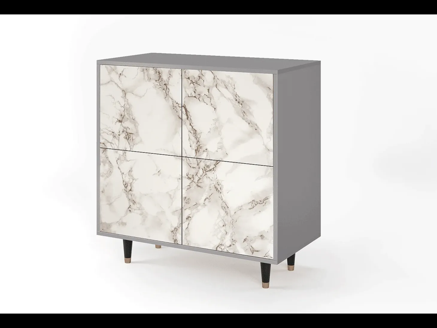 Aparador - 94x96x48 cm - BS3 - Milk Marble, Gris